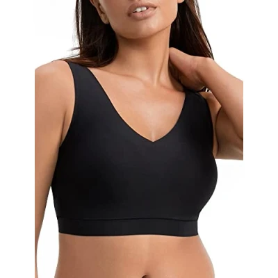 Image of Chantelle Women&#039;s Reggiseno Con Gusci E Scollo A V Elasticizzato Morbido Bra, Black, 2 Pieces, XS/S (Pack of 2)