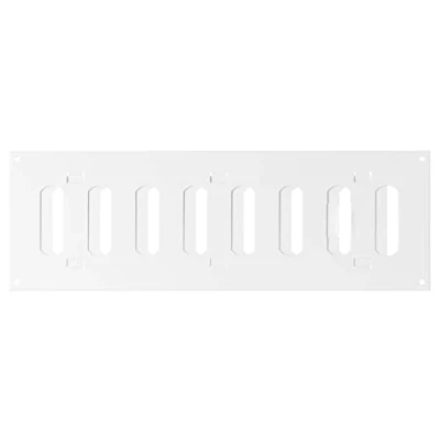 Image of Steinberg14 White 300x100mm / 12x4 inch Adjustable Sliding Hit and Miss Ventilation Grille Metal Air Vent Cover