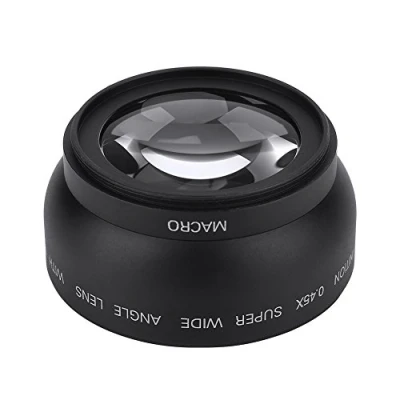 Image of Yunir Wide Angle Macro Lens, Camera 52mm 0.45X Magnification Universal Conversion Lens Professional Optical Glass Close Up for Canon Nikon Sony Mount