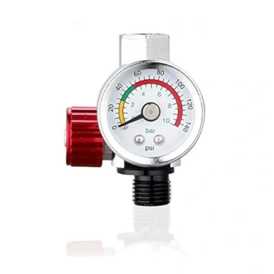 Image of Air Pressure Regulator Spray Gun Adjustable Mini Gauge Control Valve for Guns and Pnuematic Tools （1/4&quot; BSP）