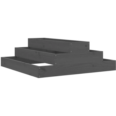 Image of vidaXL Planter Grey 80x80x27 cm Solid Wood Pine