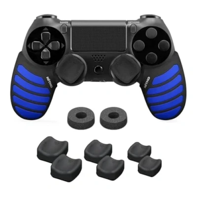 Image of NiTHO Gaming Kit Compatible with PS4 Controllers, Set of 2 Anti Sweat Silicone Handle Horns Skin Grip, Analog Mini stick Enhancers, 3 Sizes Concave Thumb Grips