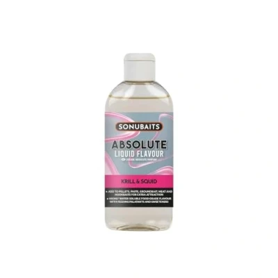 Image of Sonubaits Absolute Liquid Flavour Fishing Bait Additive Feed Hookbait Enhancer (Krill &amp; Squid)
