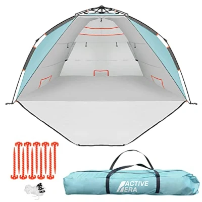 Image of Active Era® Luxury Beach Tent 3 4 Person Sun Shelter with Easy Pitch Technology and UPF 50+ Rated Protection Lightweight Pop up for Picnic, Outdoors, Camping