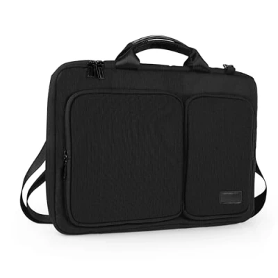 Image of ProChosen Computer Bag, 14.1 15.6 16 Inch Multifuntional Business Unisex Spacious Sleeve Shoulder Messenger Bag for Women and Men, Universal Nylon Briefcase Notebook