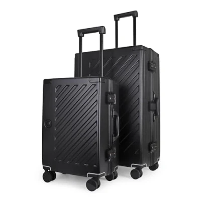 Image of JLY 100% Polycarbonate Zipperless Luggage, Double TSA Locks Suitcase 20 inch Hardside 4 Spinner Wheels, Aluminium Handle, Flight Checked Travel Case.