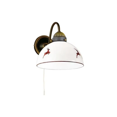 Image of Nonna Cottage Style Glass Wall Light Matt Antique Brass, 1x E27