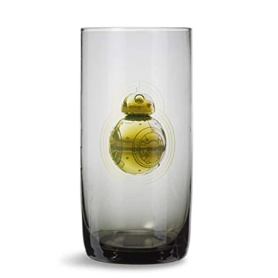 Image of Star Wars: The Force Awakens 20oz Black Glass Tumbler BB 8