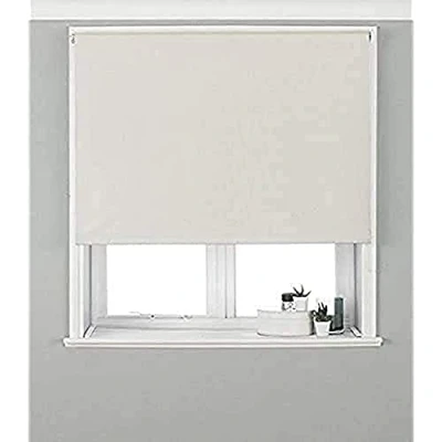 Image of Riva Home Eclipse Blackout Roller Blind, Polyester, Ivory, 91 x 162cm