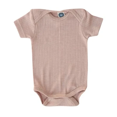 Image of Cosilana 91052 Short Sleeved Baby Bodysuit / Wool Silk (Mottled Pink, 86/92), Pink mottled, 86 92 cm