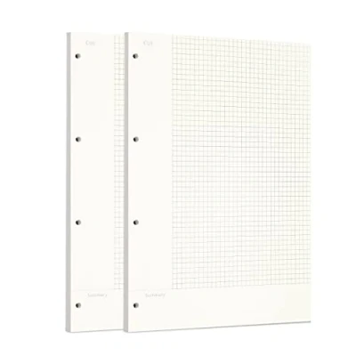 Image of Zelten 2 Pack A4 120 Sheets/240 Pages Connell Loose Leaf Punched Paper Refills for 4 Hole Binder Personal Organizer Diary Notebook Refillable Planner