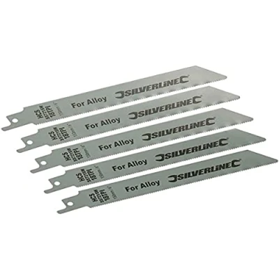 Image of Silverline Recip Saw Blades for Alloy 5pk HCS 18tpi 150mm