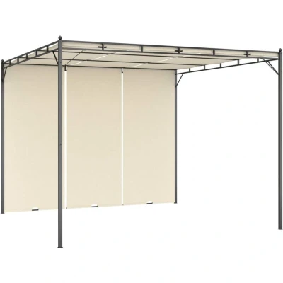 Image of vidaXL Garden Gazebo with Side Curtain 3x3x2.25m Cream