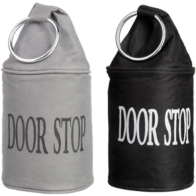Image of Esschert Design 2 x Black and Grey Metal Ring Door Stops