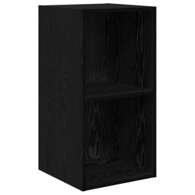 Image of vidaXL Wall Mounted TV Cabinet in Black Oak 37 x 72 cm, Made of Engineered Wood