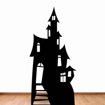 Image of Star Cutouts Cut Out of Haunted House Silhouette, SC51