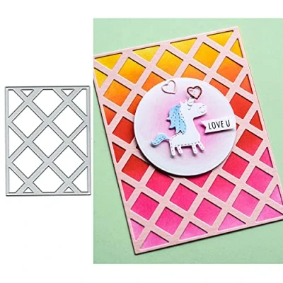 Image of Diamond Rectangular Frame Metal Die Cuts,Flower Square Card Cutting Dies Cut Stencils DIY Scrapbooking Album Decorative Embossing Paper Festival Making