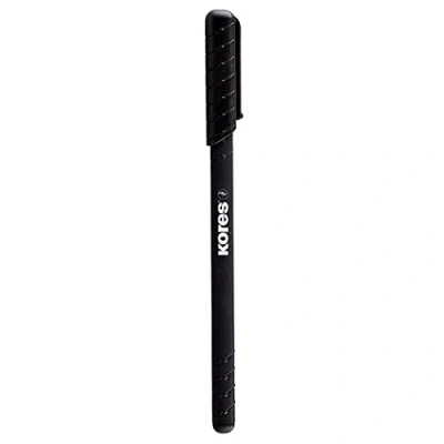 Image of Kores Black Ballpoint Pens K0R M, 1mm, Triangular, Fade Resistant, Semi Gel Ink Back to School Supplies, Crafts and Writing Pens, Multipack Set of 12