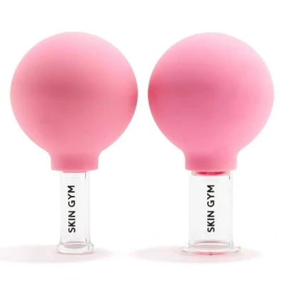 Image of Skin Gym Facial Cupping Set, Glass Face Tool for Massage Therapy, Sculpting, &amp; Toning Chin, Jawline Neck, 2 Piece