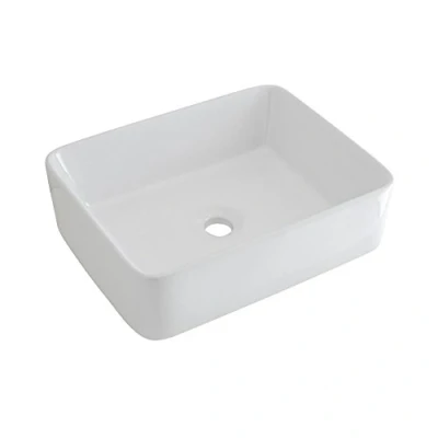 Image of Milano Rivington Modern White Ceramic Countertop Bathroom Basin Sink 480mm x 370mm