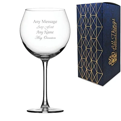 Image of Personalised Engraved Prona Gin Balloon, Gift Boxed, Personalise with Any Name and Message for Occasion