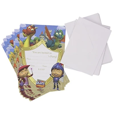 Image of Amscan Mike The Knight Paper Invites (Pack of 20)