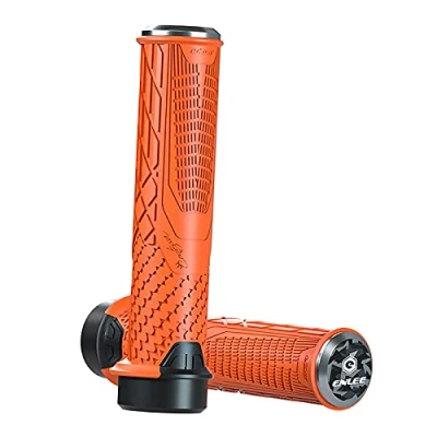 Image of Perfeclan 1 Pair Bike Handlebar Grips, Design, Aluminum Double, Mountain BMX Foldable Bicycles Orange