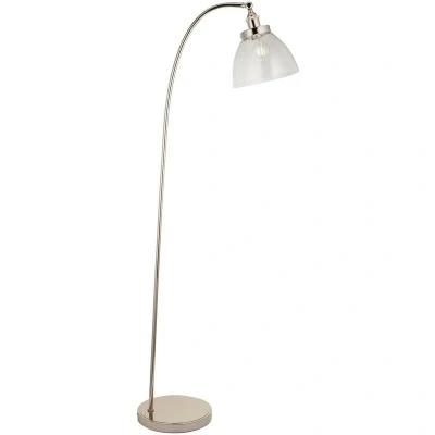 Image of Parma Task Floor Lamp, Bright Nickel Plate, Glass