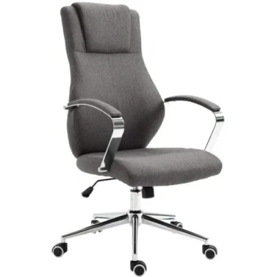 Image of EVRE Contemporary Executive Stylish Swivel Office Chair Height Adjustable (Grey, Fabric)
