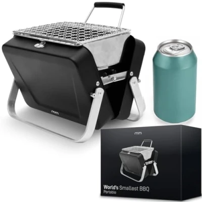 Image of MikaMax mm World’s Smallest Barbecue Portable &amp; Foldable Super Compact Novelty Gift For Him Her Dimensions 18 x 6 15,5 cm