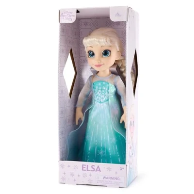 Image of Disney Store Official Elsa Doll with Toy Hair Brush, Frozen, 40.5cm / 16&quot;, Once Upon a Story Collection, Age 3+