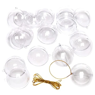 Image of Baker Ross EX2323 Transparent Hanging Baubles for The Christmas Tree Creative Art and Crafts (Pack of 12)