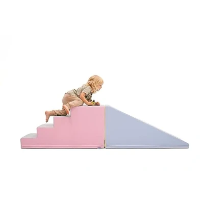 Image of IGLU SET 01X STEPS and Slide Soft Play Equipment XXL Shapes Activity Toys (light pastel)