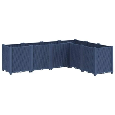 Image of vidaXL Garden Planter Blue Grey 160x120x53 cm PP