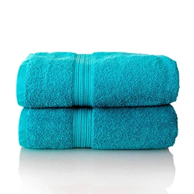 Image of Glart Premium Set of Terry Hand Towels, Colour: Turquoise, 2X Sauna Towels 70 X 200 cm