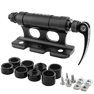 Image of MUQZI Bike Fork Mount, Front Holder Block Quick Release Thru Axle Car Roof Carrier Support Bicycle Stand with 4 Adapters, Black