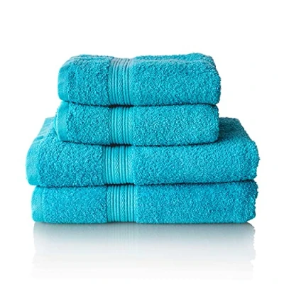 Image of Glart Premium Set of Terry Hand Towels, Colour: Turquoise, 2X Bath Towels 70 X 140 cm and 50 100