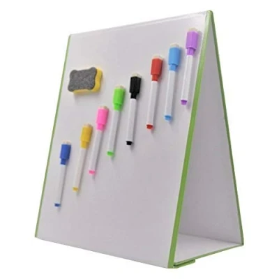 Image of Fun Kids Table top Whiteboard Easel Includes 8 Pens &amp; Magnetic Eraser