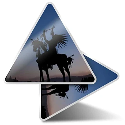 Image of 2 x Triangle Stickers 7.5cm Native American Metal Statue Fun Decals for Laptops,Tablets,Luggage,Scrap Booking,Fridges #45834