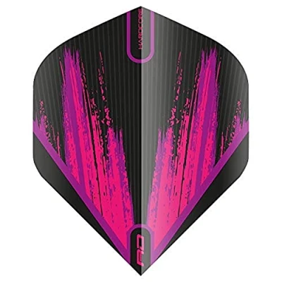 Image of RED DRAGON Hardcore Radical Black &amp; Pink Dart Flights 4 sets Per Pack (12 in total)