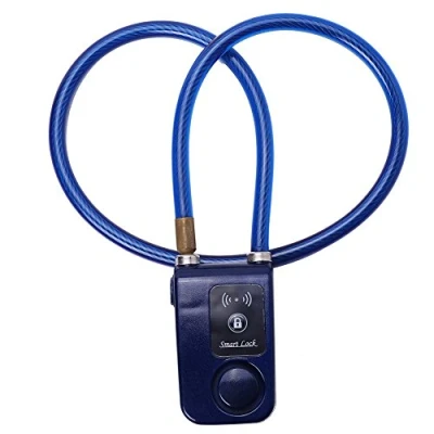 Image of Smart Bluetooth Bike Lock Anti Theft 110dB Alarm Waterproof for iOS Android Smartphone (Color : Blue)