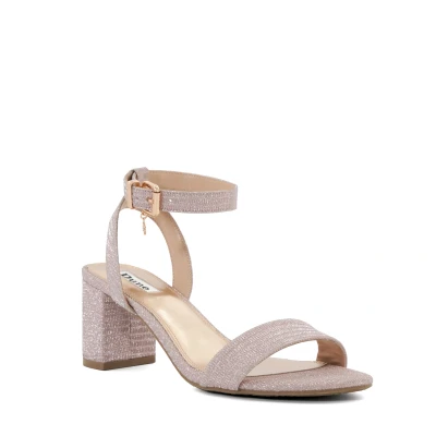 Image of Dune London Womens Ladies Meye Block Heel Sandals Rose Gold Size UK 8