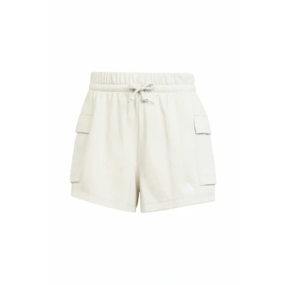 Image of adidas Women&#039;s Essentials Small Logo French Terry Cargo Shorts, Wonder Alumina/White, L