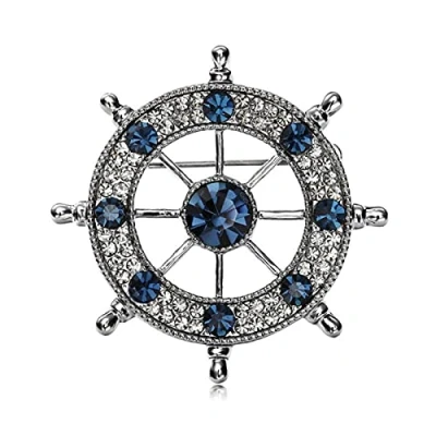 Image of hcma Retro Men&#039;s brooches diy fashion jewelry crystal rhinestones suit badge collar lapel pin anchor