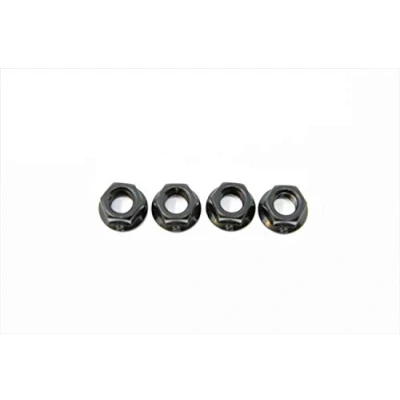Image of Hard to find Bike Parts TWO PAIR (4) 3/8&quot; BLACK REAR CYCLE WHEEL NUTS 26tpi WITH INTEGRATED WASHER ALL BIKES