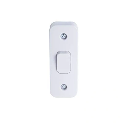 Image of Schneider Electric Lisse White Moulded Single 2 Way Architrave Light Switch with 16mm Pattress, 10AX, GGBL1012116AS, White,