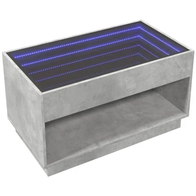 Image of vidaXL Coffee Table with Infinity LED Concrete Grey 90x50x50 cm