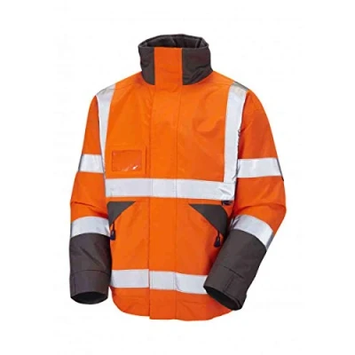 Image of Leo Workwear J02 Bickington Men Hi Vis Superior Bomber Jacket Waterproof#2XL Orange