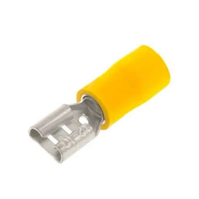 Image of Unicrimp Qcrimp Pre Insulated Terminal Female Push On Yellow 6.3mm X 0.8mm Qypo63F