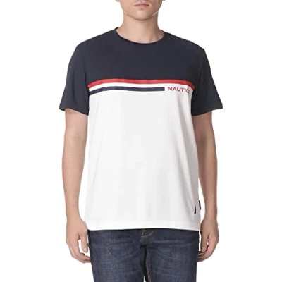 Image of Nautica Men&#039;s Navtech Colorblock Tee T Shirt, Navy, XL